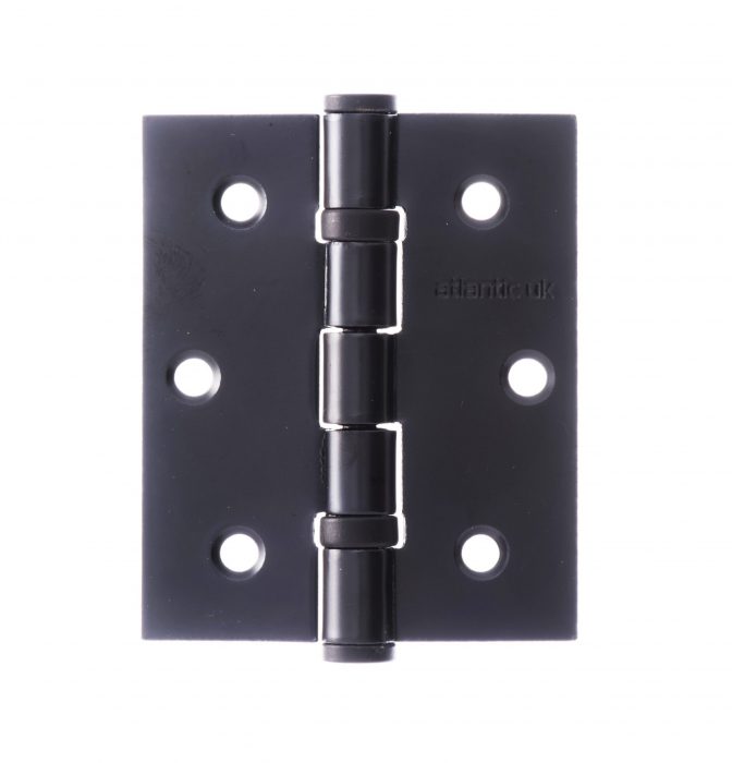 Atlantic Handles 3" x 2.5" x 2.5mm Ball Bearing Pair of Hinges in a Matt Black Finish