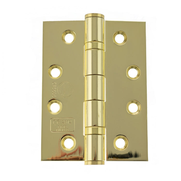 Atlantic Handles 4" x 3" x 3mm EB Ball Bearing Pair of Hinges Grade 13 Fire Rated Electropaled Brass on in Satin Stainless Steel