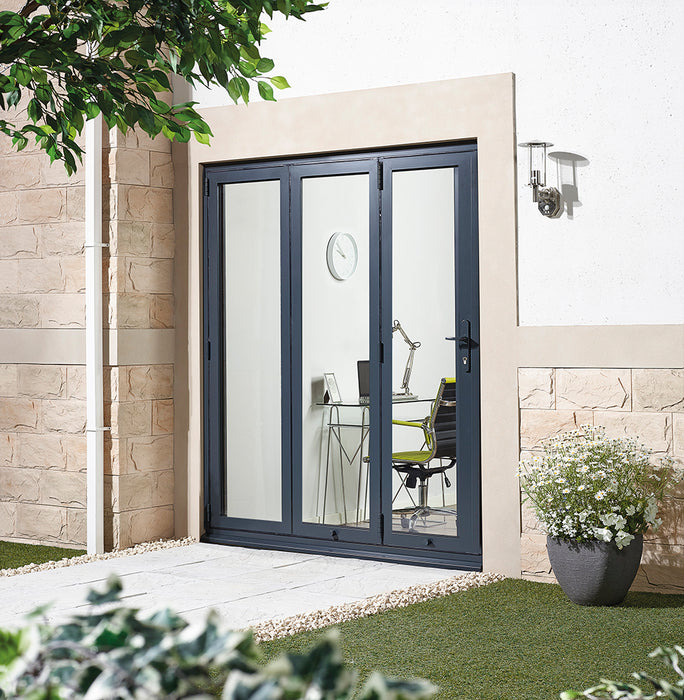 ALUVU External Pre-Finished Grey French Folding Door Set