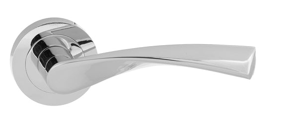 Eco Aqua Aluminium Lever on Round Rose - Polished Chrome