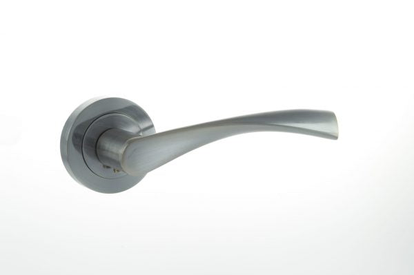 Eco Aqua Aluminium Lever on Round Rose - Satin Chrome