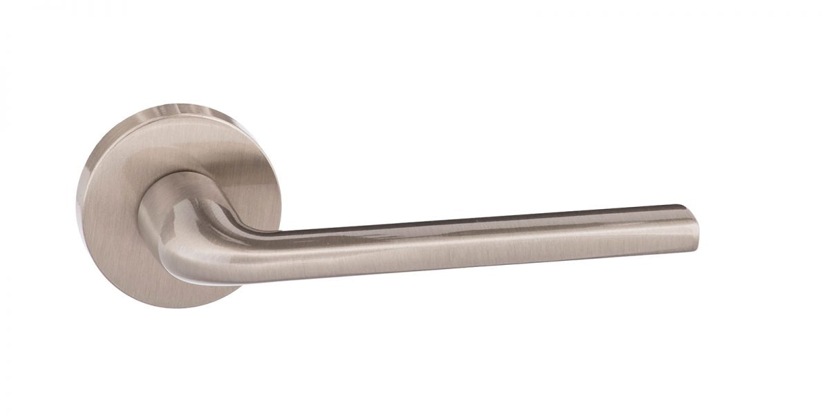 Forme Milly Designer Lever on Minimal Round Rose - Satin Nickel