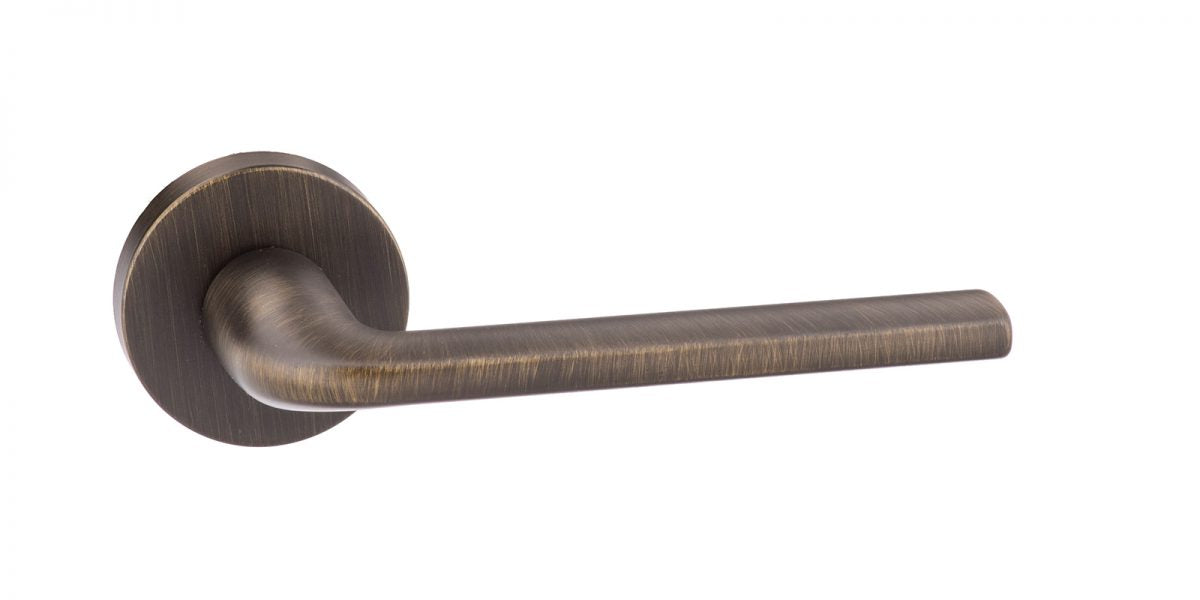 Forme Milly Designer Lever on Minimal Round Rose - Urban Bronze