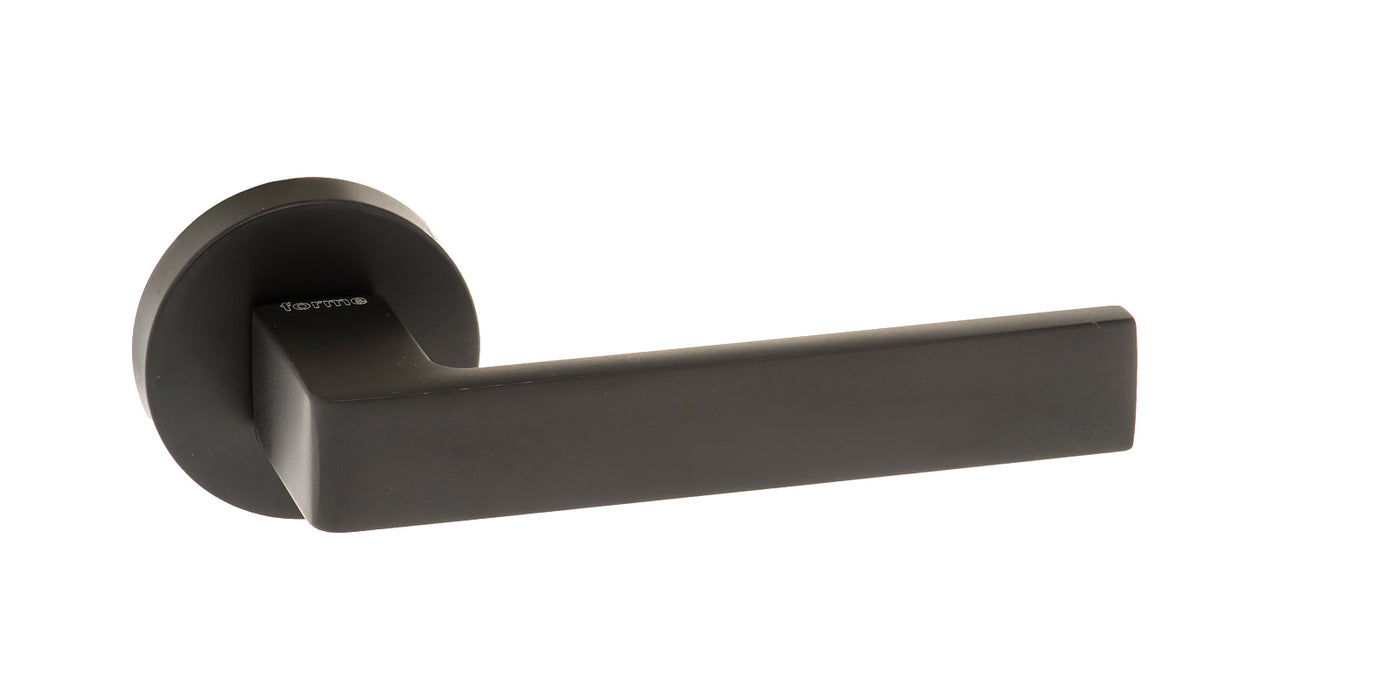 CleanTouch Anti-Bac Forme Asti Designer Lever on Minimal Round Rose - Matt Black