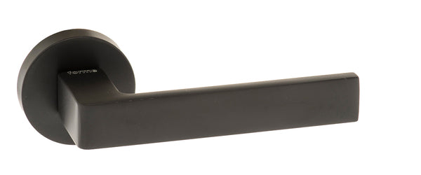 Forme Asti Designer Lever on Minimal Round Rose - Matt Black