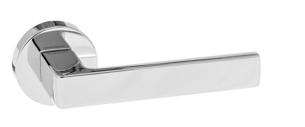 Forme Asti Designer Lever on Minimal Round Rose - Polished Chrome