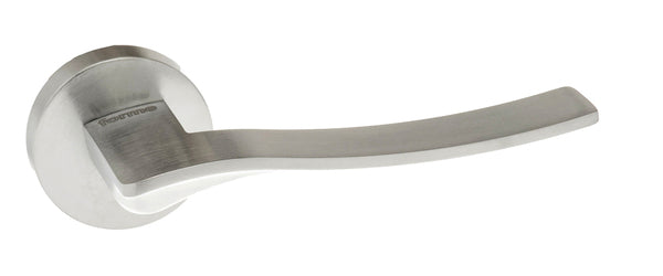 Forme Olimpia Designer Lever on Minimal Round Rose - Satin Chrome