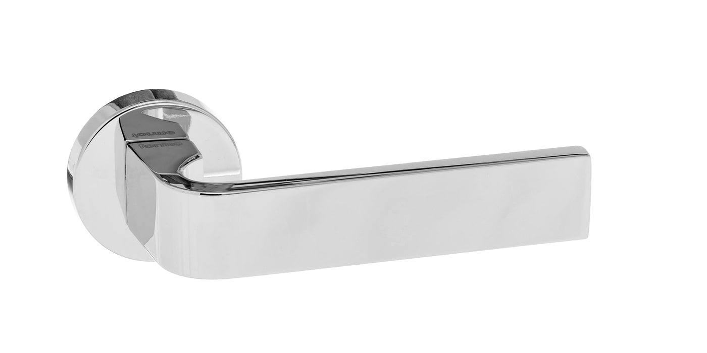 Forme Monza Designer Lever on Minimal Round Rose - Polished Chrome