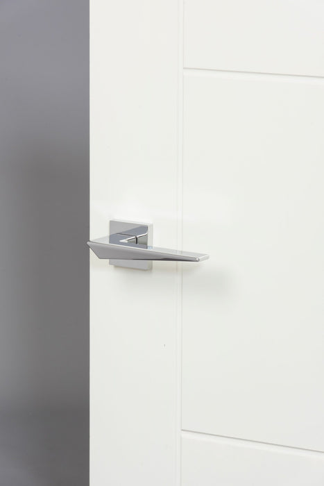 Forme Naxos Designer Lever on Minimal Square Rose - Polished Chrome