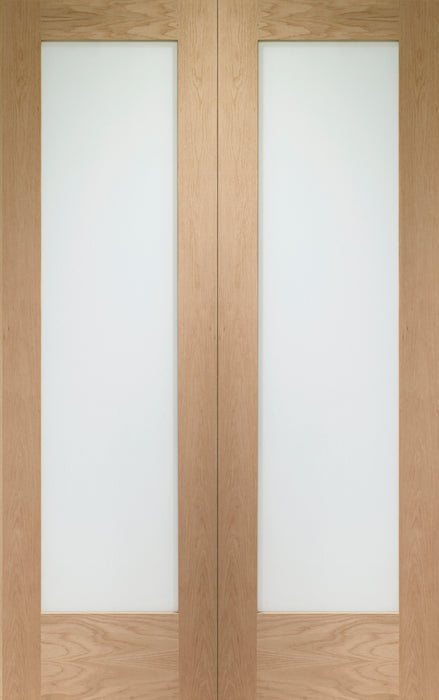 XL Joinery Internal Oak Pattern 10 Door Pair with Obscure Glass