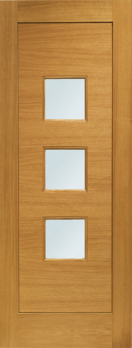 XL Joinery Pre-Finished External Oak Double Obscure Glazed Turin Door