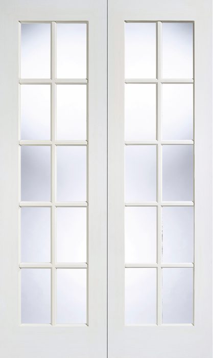 LPD Internal Door Pair 'GTPSA' with Clear Bevelled Glass Prime Plus