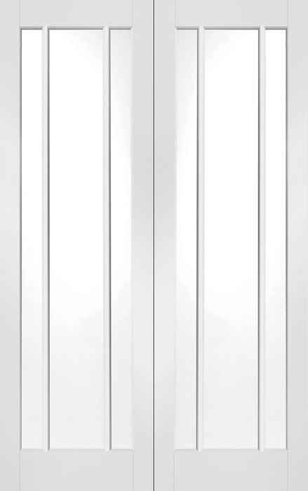 XL Joinery Internal White Primed Worcester Door Pair with Clear Glass