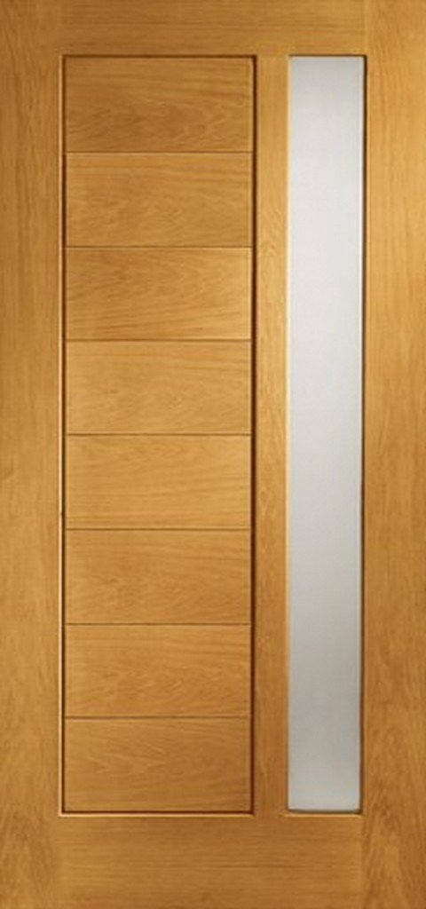 XL Joinery Pre-Finished External Oak Double Obscure Glazed Modena Door Set