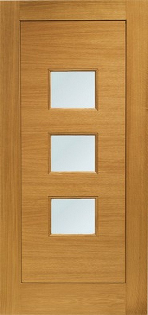 XL Joinery Pre-Finished External Oak Double Obscure Glazed Turin Door Set