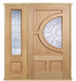 MODA Doors External Empress Oak IG Zinc Glazed Entrance Door with 1 Sidelight & Door Frame