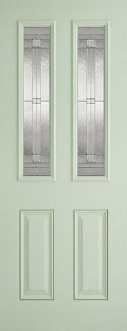 LPD External GRP Green & White Malton Glazed Door