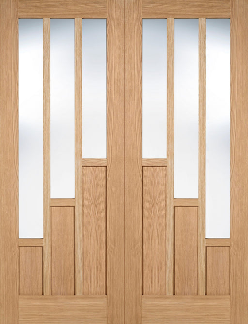 LPD Internal Oak Coventry with Clear Glazed Door Pair