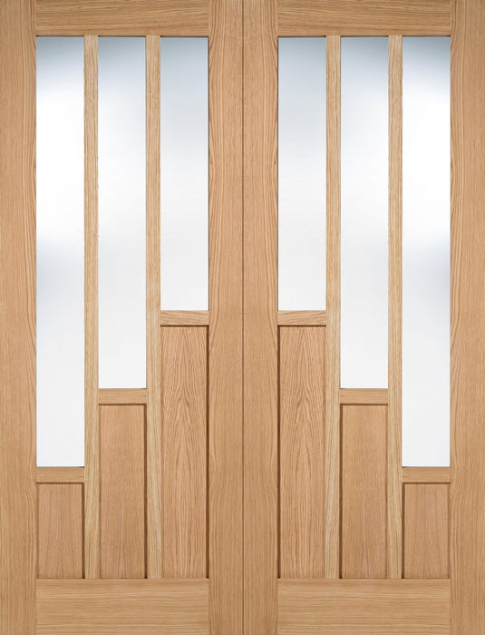 LPD Internal Oak Coventry with Clear Glazed Door Pair