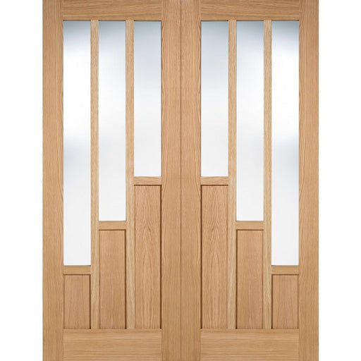 LPD Internal Prefinished Oak Coventry with Clear Glazed Door Pair