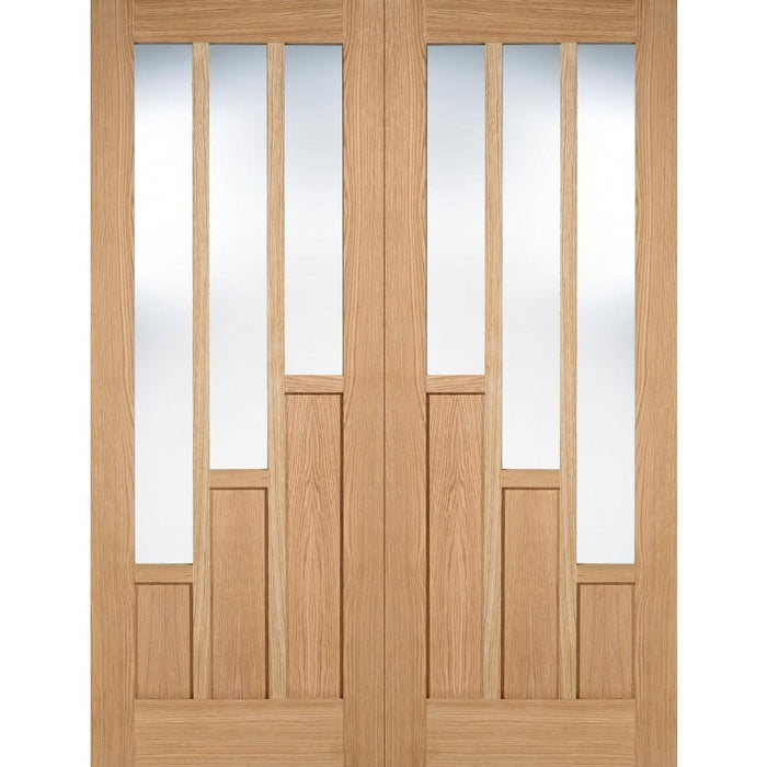 LPD Internal Prefinished Oak Coventry with Clear Glazed Door Pair