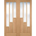 LPD Internal Prefinished Oak Coventry with Clear Glazed Door Pair