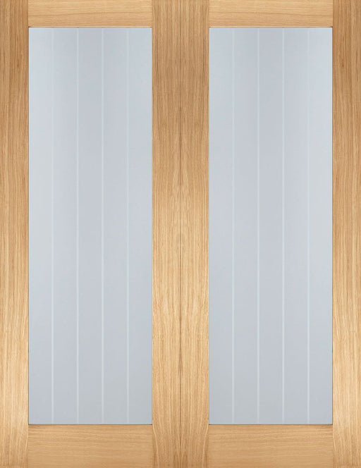 LPD Internal Oak Mexicano Glazed Door Pair