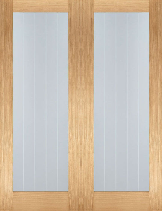 LPD Internal Oak Mexicano Glazed Door Pair