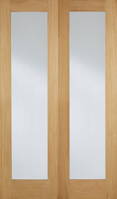 LPD Internal Oak Pattern 20 with Clear Glazed Door Pair