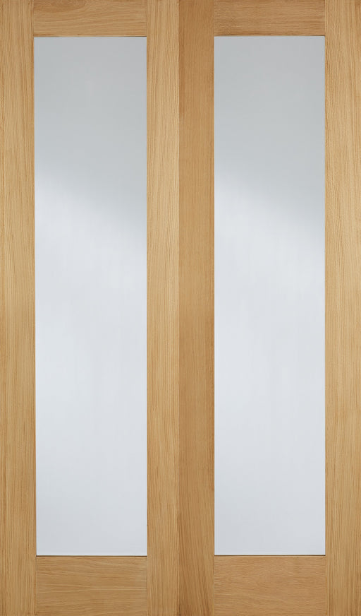 LPD Internal Oak Pattern 20 with Clear Glazed Door Pair