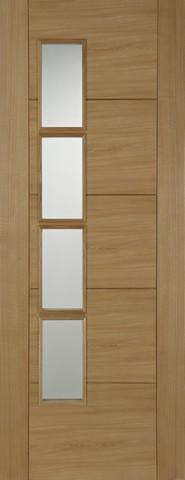 Mendes Internal Pre-Finished Oak Iseo Offset 4 Light Deluxe Door