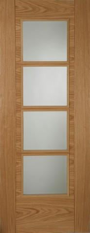 Mendes Internal Pre-Finished Oak Iseo 4 Light Semi Solid Door