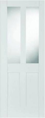 Mendes Internal White Primed Shaker 2 Panel 2 Light Door