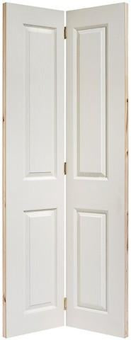 LPD Internal Bi-Fold Textured 4 Panel White Square Top Door